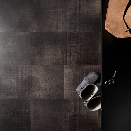Ristretto LVT Charcoal Black 12x24 Fabric Look Rigid Core Click Luxury Vinyl Tile 