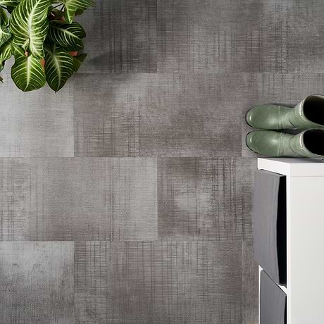 Ristretto LVT Dark Gray 12x24 Fabric Look Glue Down Luxury Vinyl Tile 