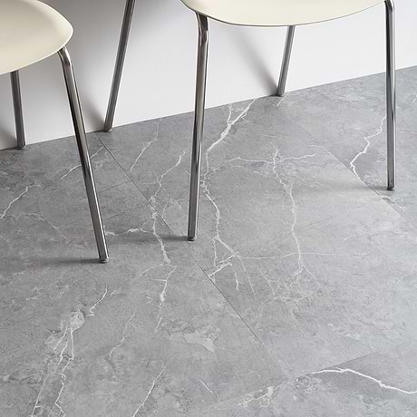 Katone Chauny Marble Medium Gray 18x36 Glue Down Luxury Vinyl Tile