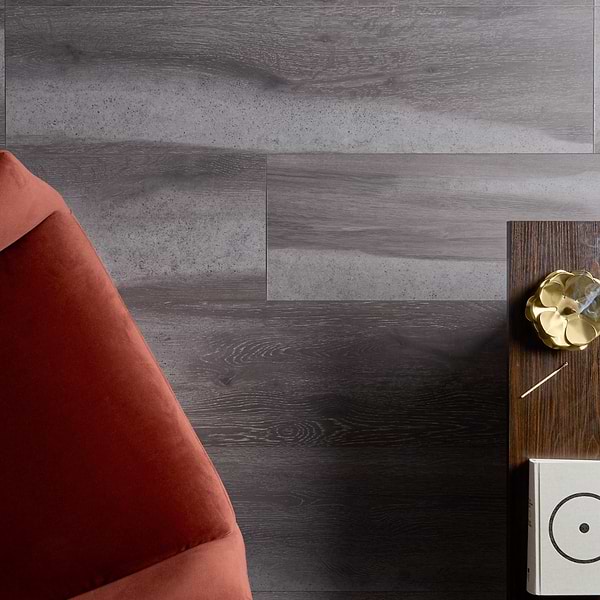 Woodcrete Charcoal Gray Rigid Core Click 12x48 Luxury Vinyl Tile