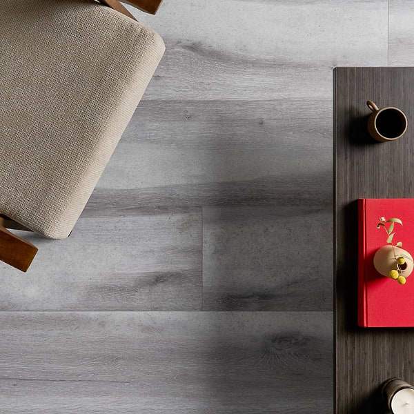 Woodcrete Silver Gray Rigid Core Click 12x48 Luxury Vinyl Tile