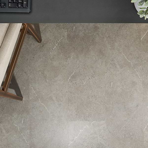 Optoro Juneau Sandstone Dark Beige 28mil Wear Layer Rigid Core Click 12x24 Luxury Vinyl Tile