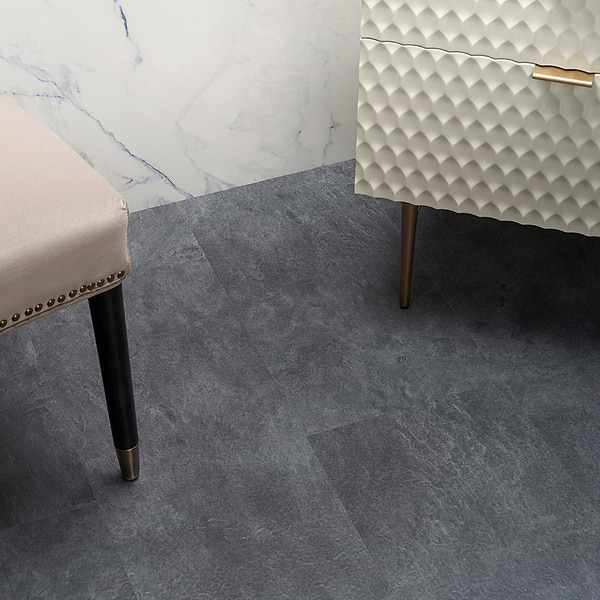 Optoro Trail Slate Black 28mil Wear Layer Rigid Core Click 12x24 Luxury Vinyl Tile