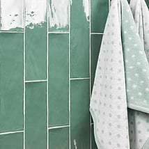 Lancaster Open Seas Green 3x12 Polished Ceramic Wall Tile