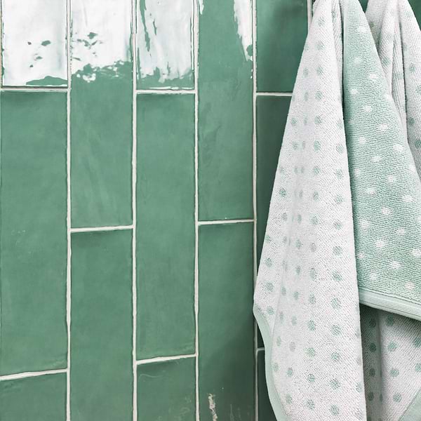 Lancaster Open Seas Green 3x12 Polished Ceramic Wall Tile