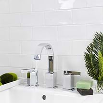 Lancaster Bianco White 3x6 Polished Ceramic Wall Tile