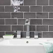 Lancaster Driftwood Gray 3x6 Polished Ceramic Wall Tile