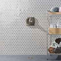 Paradise Gris Gray 1" Penny Round Polished Porcelain Mosaic