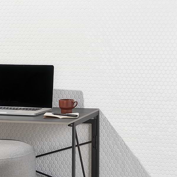 Eden White 1" Hexagon Polished Porcelain Mosaic Tile