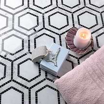 Nova Pavo 6" Hexagon Marble Polished Mosaic Tile