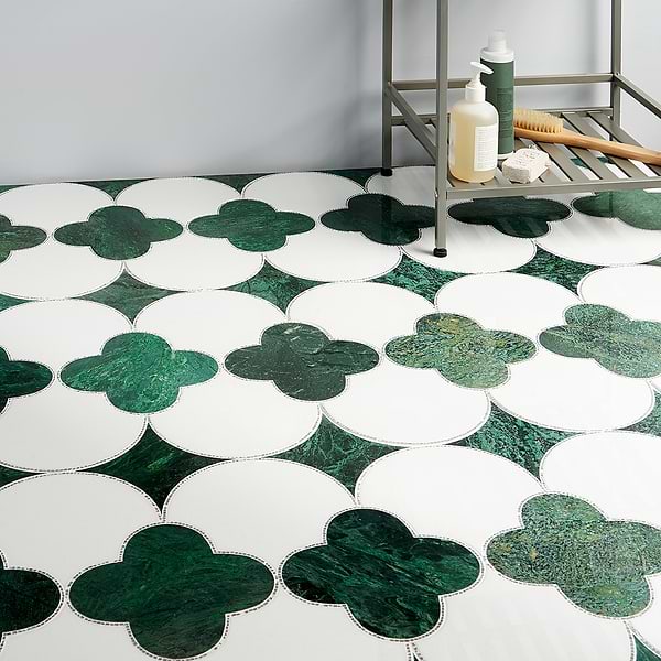 Layla Verde Polished Marble Mosaic Tile