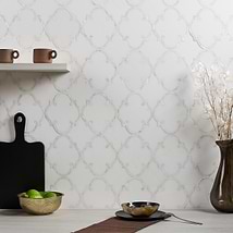 Highland Marrakesh White Thassos Marble With Pearl Shell Polished Mosaic Tile