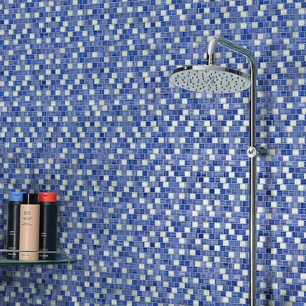 Watercolors Polaris Blue 1x1 Glass Mosaic