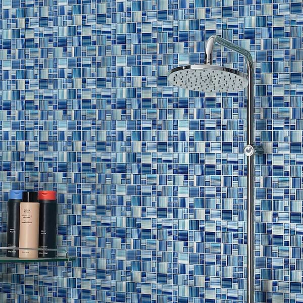 Watercolors Arboretum Blue Glass Mosaic