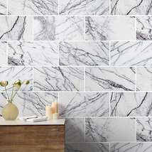 Lilac White 6x12 Honed Marble Tile