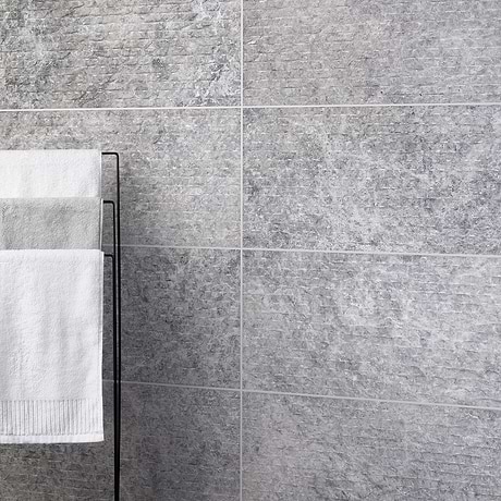 Tundra Gray Chiseled 12x24 Textured Limestone Tile