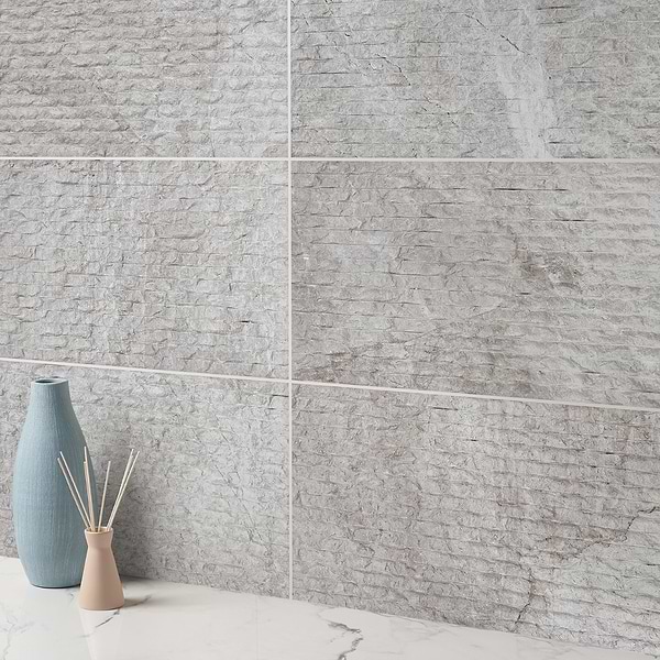 Cream Misto Chiseled Rustic Beige 12x24 Textured Marble Tile