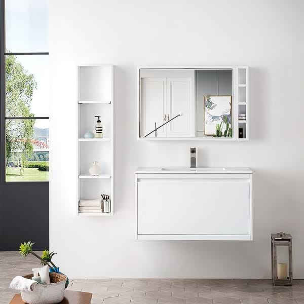 James Martin Vanities Mantova Glossy White 36" Floating Vanity without Top