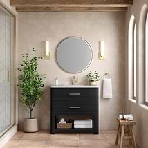 James Martin Vanities Lucian Carbon Oak 36" Single Vanity without Top