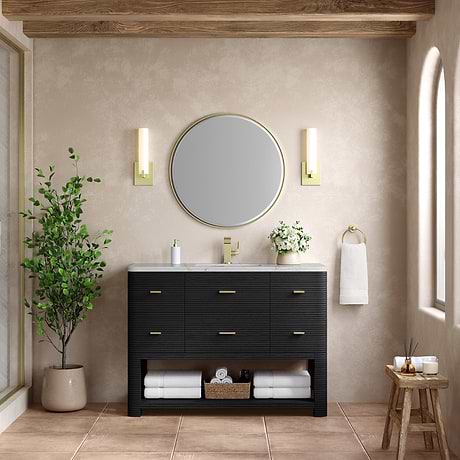 James Martin Vanities Lucian Carbon Oak 48" Single Vanity without Top