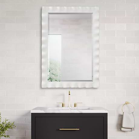 Naomi White 28x40" Rectangle Mirror
