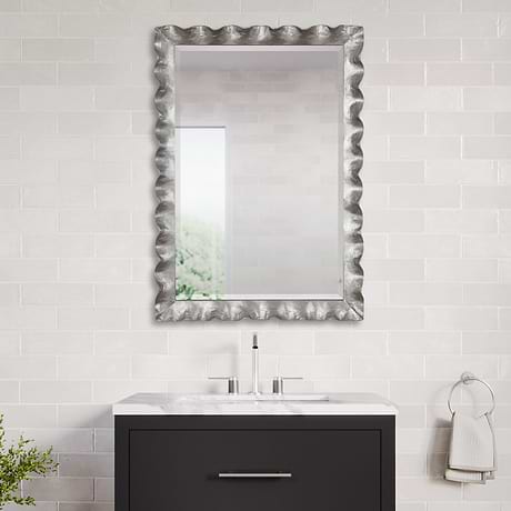 Naomi Antiqued Silver 28x40" Rectangle Mirror
