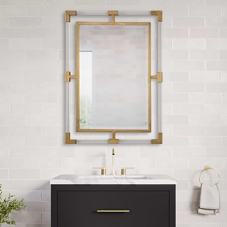 Elyn Matte Gold 28x38" Rectangle Mirror