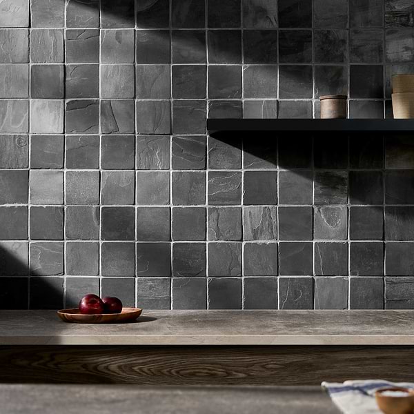 India Black 4x4 Tumbled Slate Tile