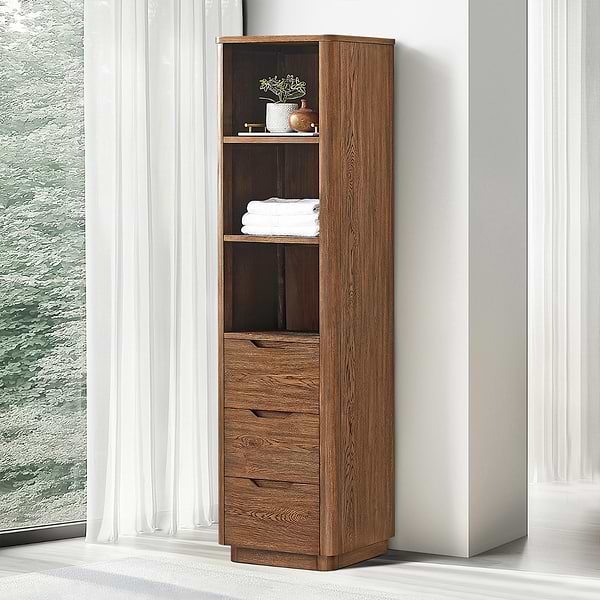 Salma Weathered Brown Oak 20" Linen Cabinet