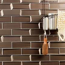 Remington Bricks Bronze 2x6 3D Mixed Finish Glass Subway Tile