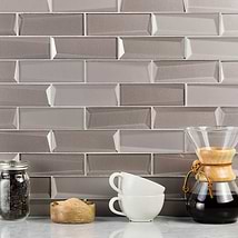Remington Bricks Sepia Gray 2x6 3D Mixed Finish Glass Subway Tile