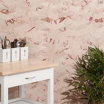 New Palm Beach by Krista Watterworth Floral Pink Chevron Polished Marble Mosaic