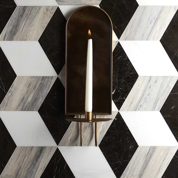 Havasar Sabbia 8x9 Polished Marble Mosaic Tile