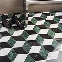 Havasar Verde Green 8x9 Polished Marble Mosaic Tile