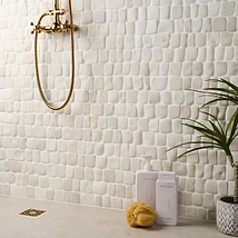 Nature Pathway Lovina White 2" Natural Stone Tumbled Mosaic Tile