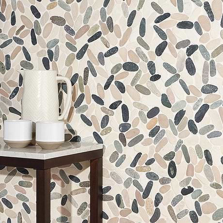 Pebble Tile for Backsplash,Kitchen Wall,Kitchen Floor,Bathroom Floor,Bathroom Wall,Shower Wall,Shower Floor,Outdoor Floor,Outdoor Wall,Commercial Floor