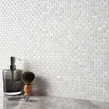 Mother of Pearl Oyster White Pearl 1/2x1 Mini Brick Polished Mosaic Tile