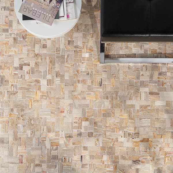 Fossil Antique Petrified Stone Mosaic