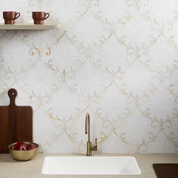 August White Thassos Marble Polished Mosaic Tile