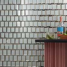 Rumi Glam Slate Gray 2x3 Polished Mirrored Glass Mosaic Tile