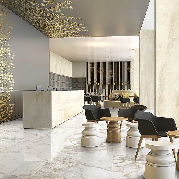 TileBarXL Marmi Slim Bernini Oro 30" x 60" Polished Porcelain Slab