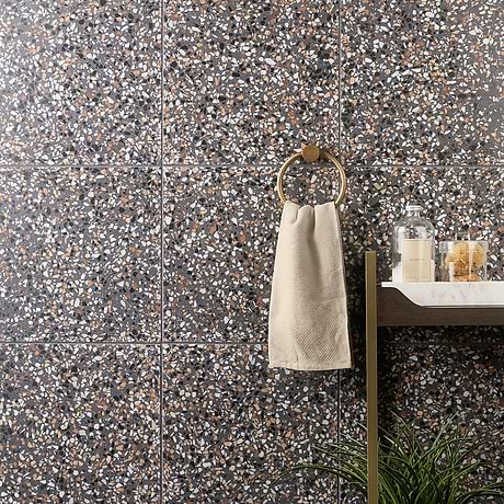 True Terrazzo Paradiso Gray 16x16 Polished Terrazzo Tile