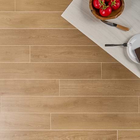 Oaktree Elegant Copper Brown 7x60 XL Wood Look Matte Porcelain Tile
