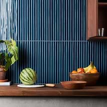 Kanbina Sapphire Blue 5x18 Crackled Glossy Ceramic Mosaic Tile