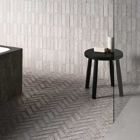 Brixon Chalk White 1.5x4 Herringbone Matte Porcelain Mosaic Tile