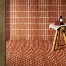Brixon Canyon Red 1.5x4 Stacked Matte Porcelain Mosaic Tile