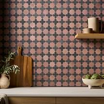 Cantico Mara Terracotta Matte Lava Stone and Cement Mosaic Tile