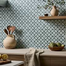 Cantico Safi Ocean Blue Mixed Finish Lava Stone and Cement Mosaic Tile