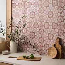 Cantico Taza Terracotta Rosa Mixed Lava Stone and Cement Mosaic Tile