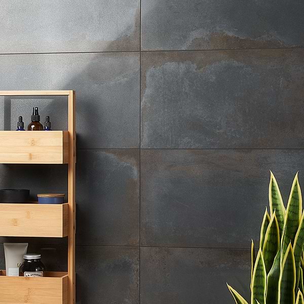 Angela Harris Flatiron Black 12x24 Semi-Polished Porcelain Tile